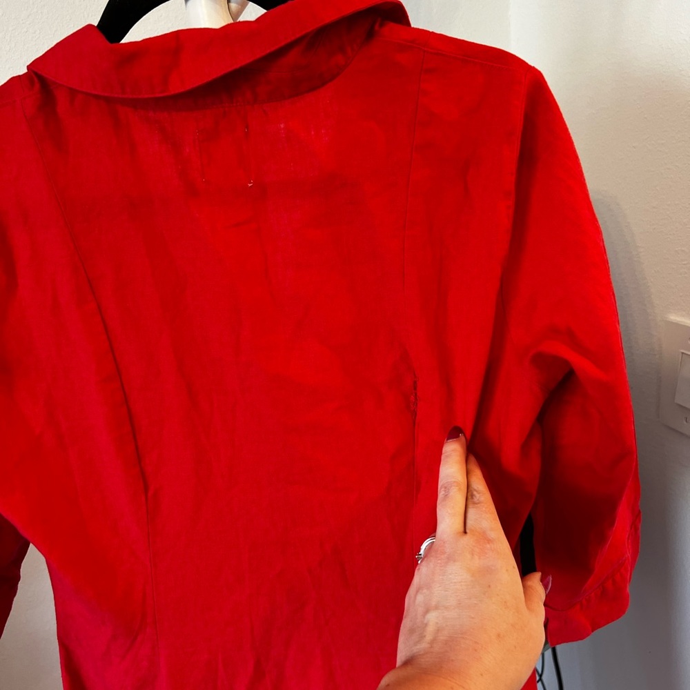 Joie Vibrant Red Long Sleeve Dress with callout - Picture 10 of 10